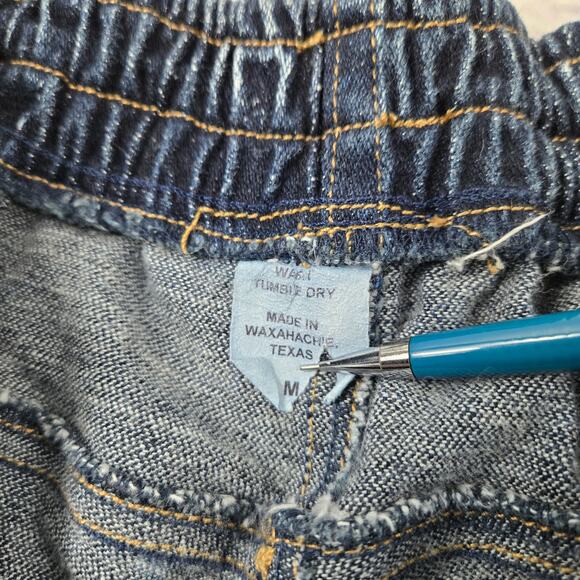 Women's Denim Shorts Acid Wash Retro Running size Medium Repurposed - Picture 3 of 6